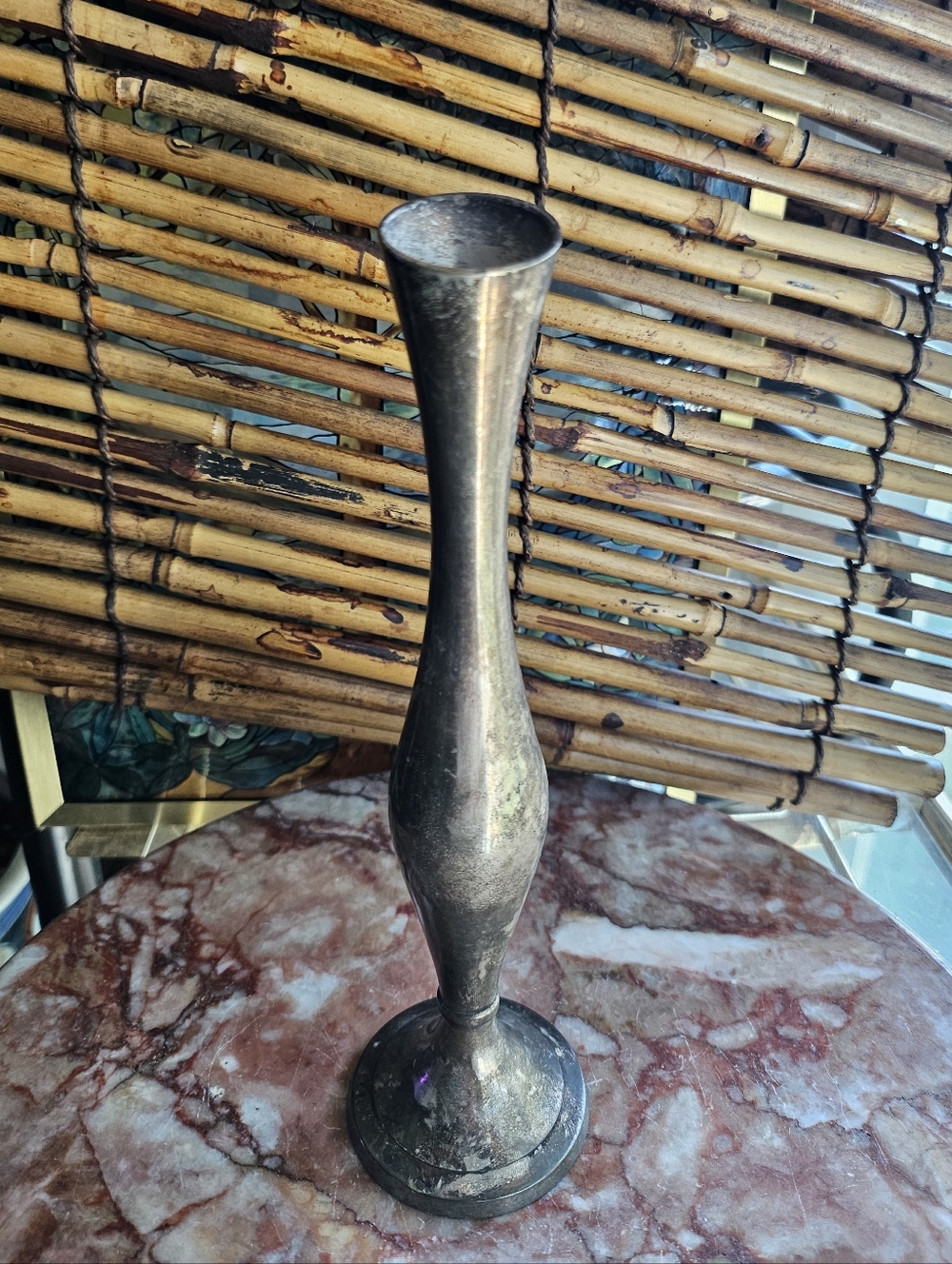 Vintage Silver Plated Brass Bud Vase